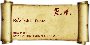 Röckl Alex névjegykártya